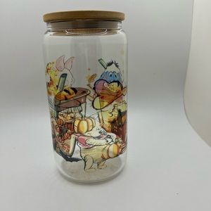 Winnie and friends glass can 16oz tumbler
